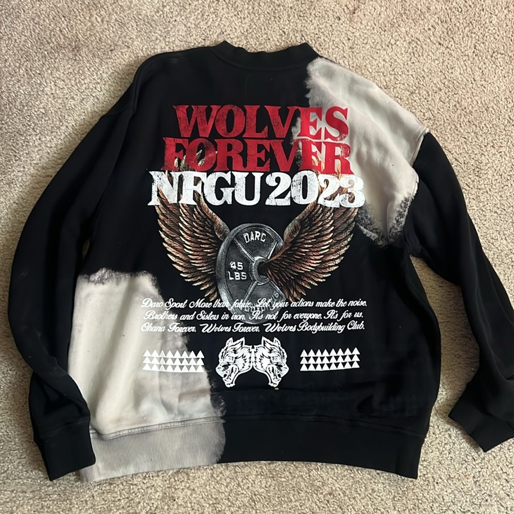 Darc sport Black and White Wolves Forever Sweatshirt